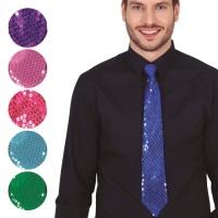 Cravate à paillettes de 35 cm aux couleurs classiques