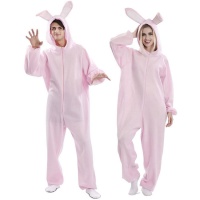 Costume de lapin rose pour adulte