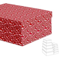 Boîte rectangulaire avec motifs de Noël - 15 pcs.
