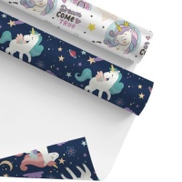 Papier d'emballage licorne coloré 2,00 x 0,70 m - 1 pc.