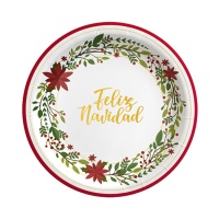 Assiettes à fleurs de Noël 23 cm - Maxi Products - 6 unités