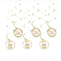 Pendentifs décoratifs Love & Leaves - 12 pcs.