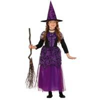 Costume de sorcière lilas et noir pour filles