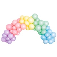 Guirlande de ballons pastel arc-en-ciel de 2,5 m - 40 pcs.