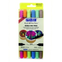 Set de stylos à encre comestible à double pointe aux couleurs vives - PME - 6 pcs.