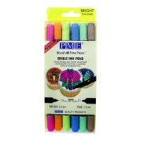 Set de stylos à encre comestible à double pointe aux couleurs vives - PME - 6 pcs.