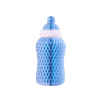 Pendentif nid en forme de biberon bleu 30 cm