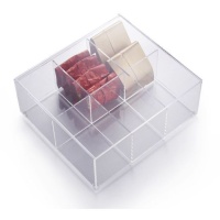 Boîte à thé en acrylique transparent - DCasa - 6 compartiments