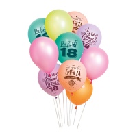 Felices 18 ballons en latex assortis 30 cm - 10 unités