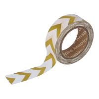 Washi tape flèches métal doré - 10 m