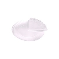 Plateau avec napperon rond blanc 16 cm - Maxi Products - 4 unités