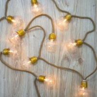 Guirlande lumineuse rustique avec ampoules à piles - 1,65 m
