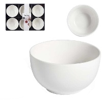Bols ronds 0,25 L en porcelaine blanche - 6 pcs.