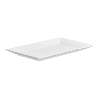 Plateau rectangulaire en porcelaine blanche - 34,5 x 20,5 x 2,5 cm