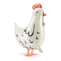 Ballon poule blanche 48 x 60 cm - PartyDeco