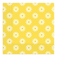 Serviettes de table marguerites 16,5 x 16,5 cm - 20 unités