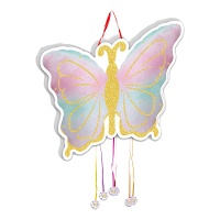 Pinata en forme de papillon brillant de 49 x 35 cm