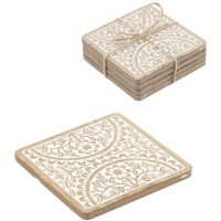 Sous-verres à fleurs 10 cm - 4 unités