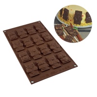 Moule à chocolat en silicone pour hiboux 17 x 29,5 cm - Silikomart - 16 cavités