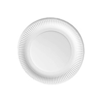 Assiettes rondes en carton biodégradable blanc de 23 cm avec bordure - 25 pcs.