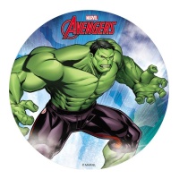 Gaufrette Hulk comestible de 20 cm