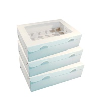 Boîte pour 24 mini cupcakes blancs 33 x 25 x 7,5 cm - Pastkolor - 5 unités