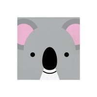 Serviettes Koala 16,5 x 16,5 cm - 16 pièces