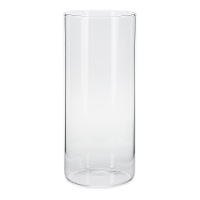 Bougeoir en tube de verre de 10 x 23 cm