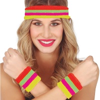 Ensemble de bandeaux et bracelet multicolores