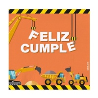 Serviettes de table Happy Birthday Construction 16,5 x 16,5 cm - 30 pcs.