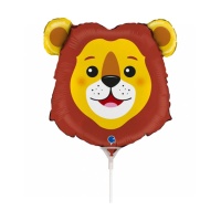 Ballon métallique tête de lion 23 x 23 cm - Grabo - 10 unités