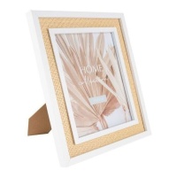 Cadre photo en jute bicolore pour photos 20 x 25 cm - DCasa