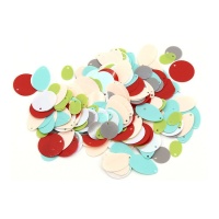 Paillettes multicolores en forme de cercle et d'ovale - 15 g