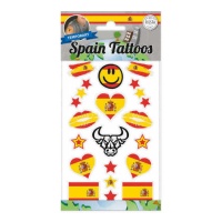 Tatouages temporaires assortis de l'Espagne - 1 feuille