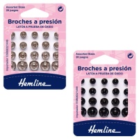 Boutons-pression de 0,6 à 1,1 cm - Ourlet - 20 paires