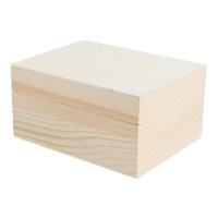 Boîte rectangulaire en bois de pin massif 14 x 9,5 x 7 cm - 1 pc.