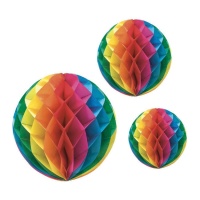 Pendentif nid en forme de boule multicolore - 3 pcs.