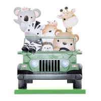 Centre de table safari d'animaux de 15 x 4 x 18,5 cm