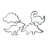 Découpeur de dinosaures en fer blanc - Scrapcooking - 4 pcs.