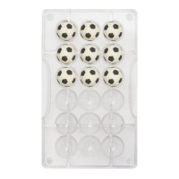 Moule à chocolat pour ballon de football 20 x 12 cm - Décoration - 18 cavités