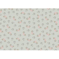 Toile de reliure vert menthe avec fleurs 32 x 45 cm - Artis decor