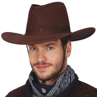 Chapeau de cow-boy marron et noir - 56 cm