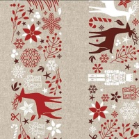 Toile de Noël rouge recyclée - Katia