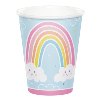 Tasses à nuages arc-en-ciel 250 ml - 8 pcs.