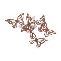Gaufrettes papillon rose doré métallisé - Crystal Candy - 22 pcs.