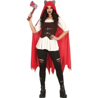 Costume du Petit Chaperon Rouge tueur avec pantalon pour femmes