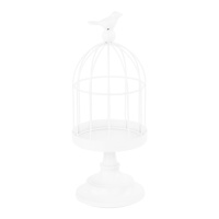 Cage décorative en métal blanc 27,5 cm