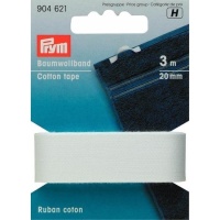 Ruban de coton blanc de 2 cm - Prym - 3 m