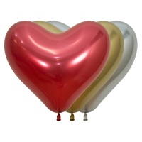 Ballons biodégradables en latex coeur assortis 3 couleurs 35 cm - Sempertex - 12 unités