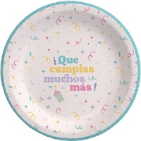 Assiettes d'Anniversaire de 23 cm - 6 unités
